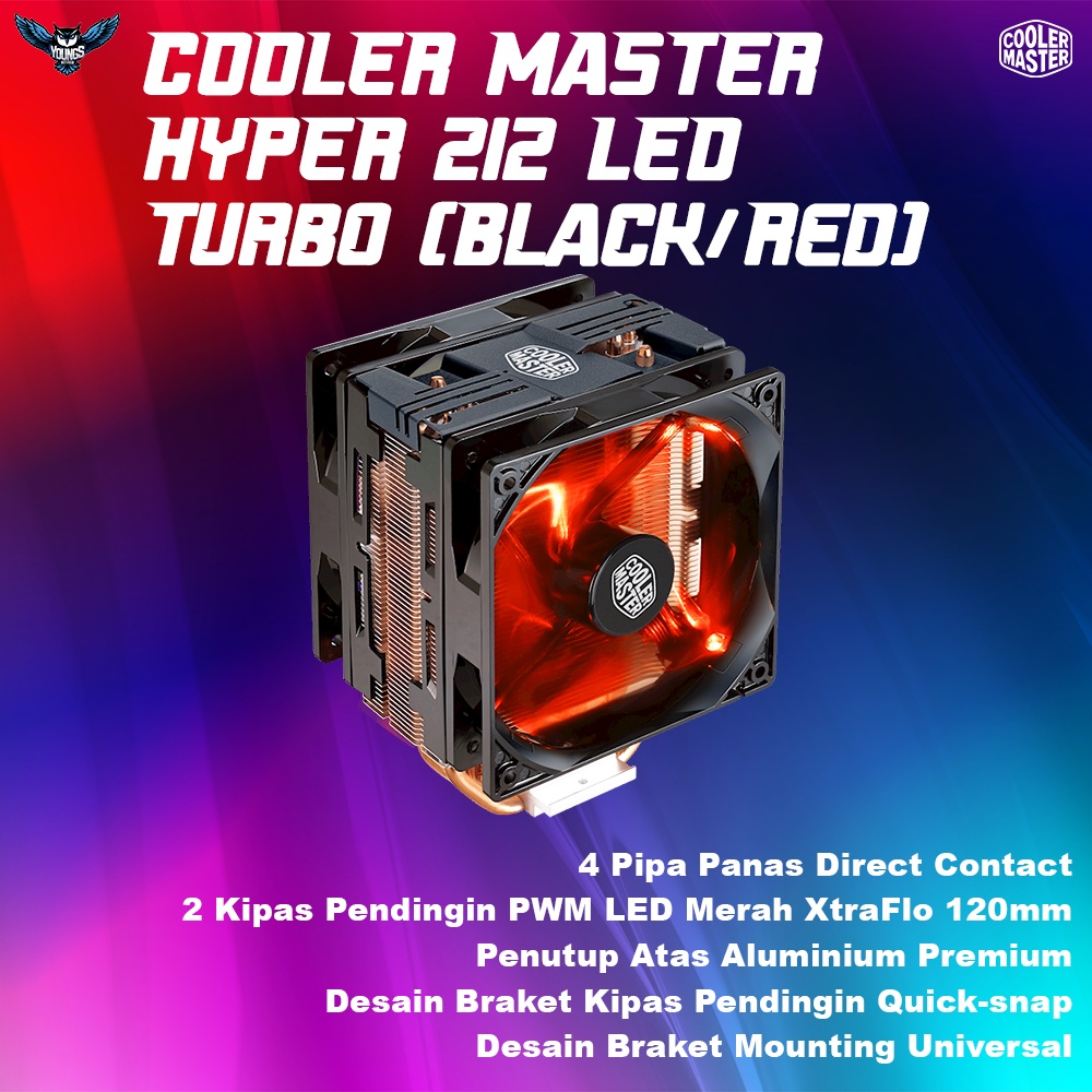 Cooler Master Hyper 212 LED TURBO (Black/ Red) CPU Cooler DUAL FAN
