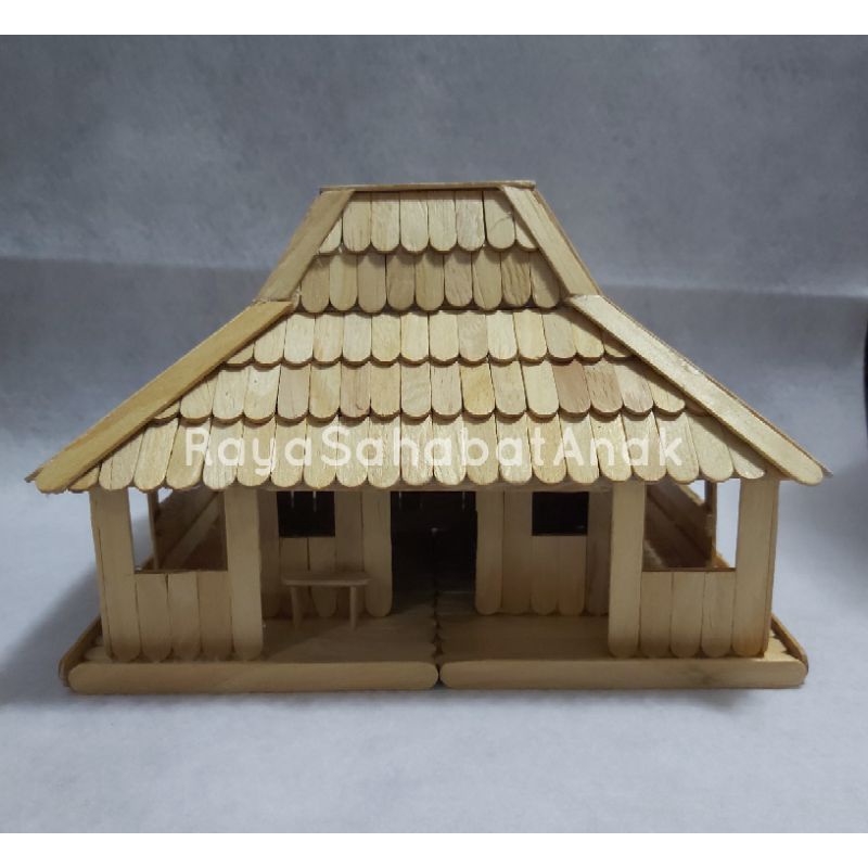 Miniatur Rumah Adat Joglo dari Stik Es Krim / stick ice cream