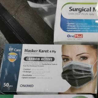  MASKER KARBON  4 PLY ONEMED ISI 50PCS Shopee Indonesia