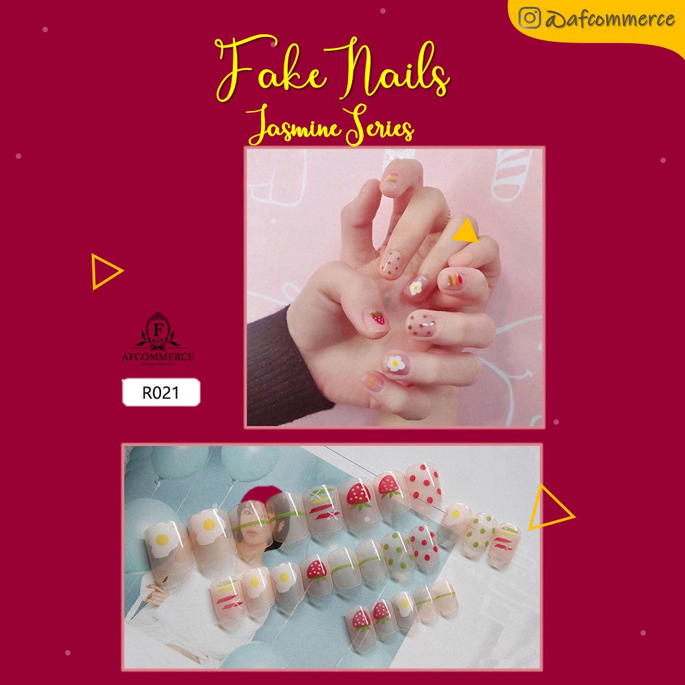 KUKU PALSU KARAKTER PRINTED NAILS JASMINE SERIES R0021