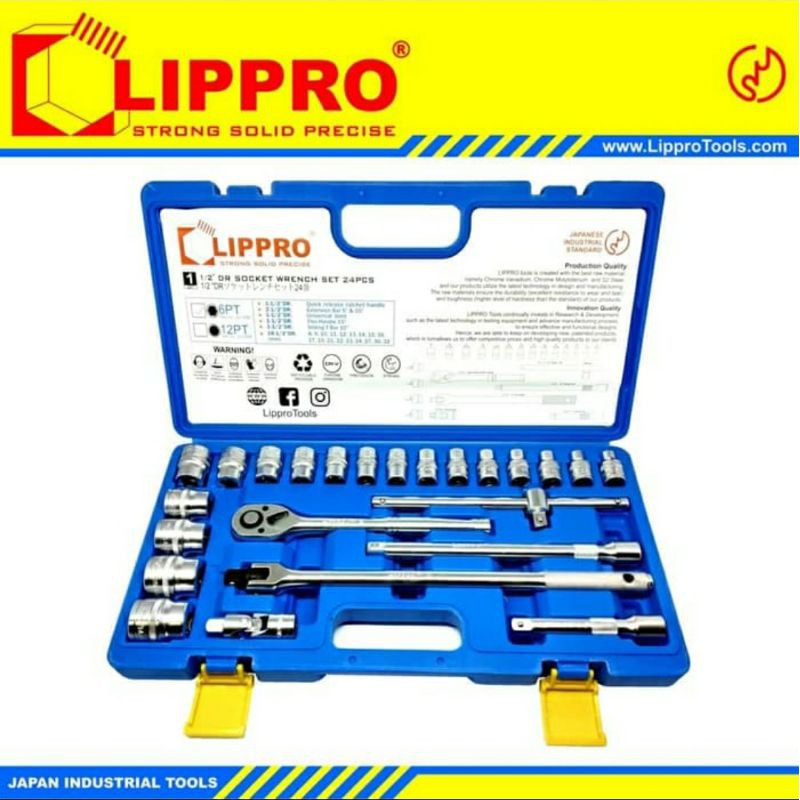 KUNCI SOK SET LIPPRO 24PCS BOX PLASTIK SOCKET SET LIPRO 24 PCS