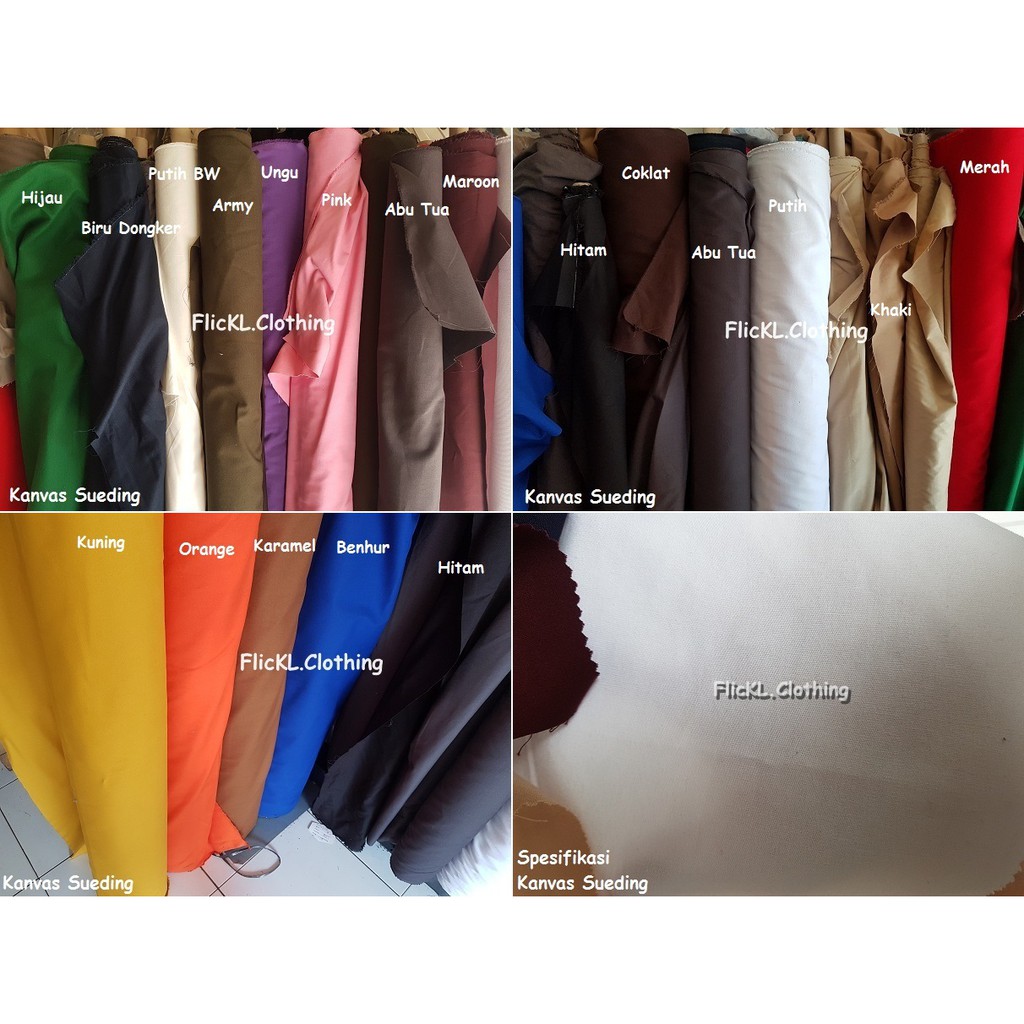 Bahan Kain Kanvas Sueding Suede Cotton Katun Berbulu