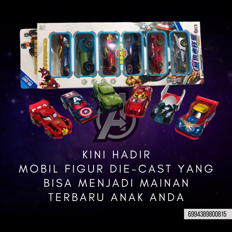 Mainan Anak Diecast Mainan Mobil Avengers karakter superhero mobil figure superhero avengers mobilan kecil karakter lucu mainan mobil koleksi mainan mobil mobilan sni car avengers