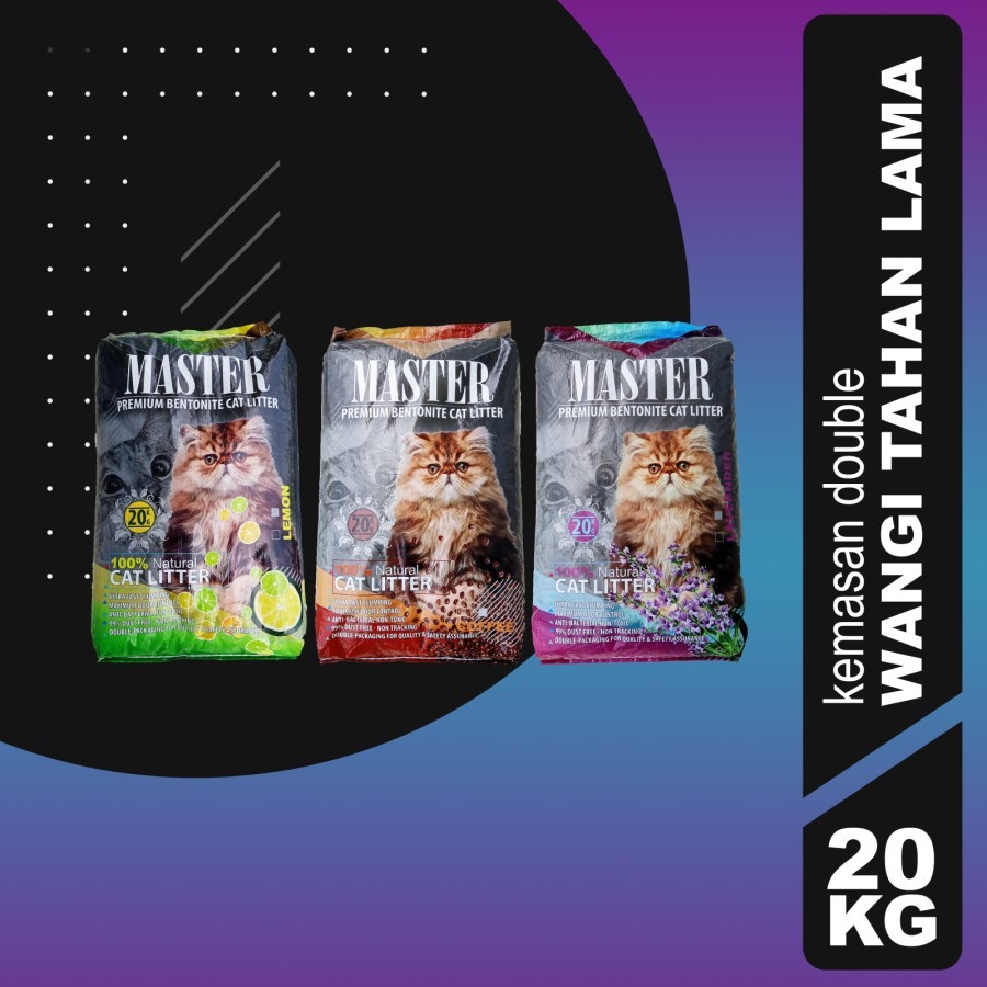 Pasir Kucing Wangi Gumpal MASTER 20Kg Cat Sand Litter 20 Kg juniortop