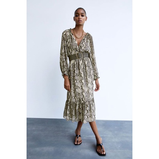 Zr printed midi dress (nobelt