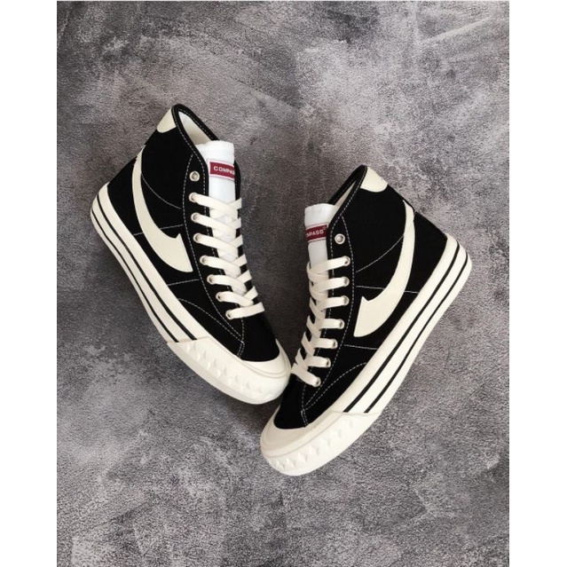 [ Original 100% ] Sepatu Compass Retrograde High Black white / Cream / Blue Gum / Double Black / Bab