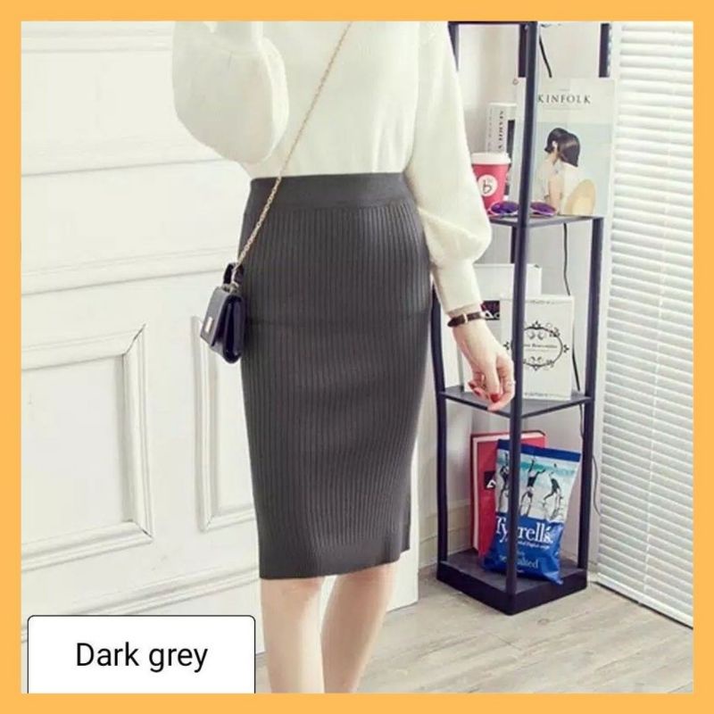 ROK SPAN RAJUT PREMIUM - ROK WANITA TEBAL - ROK PENDEK WANITA - ROK KANTOR