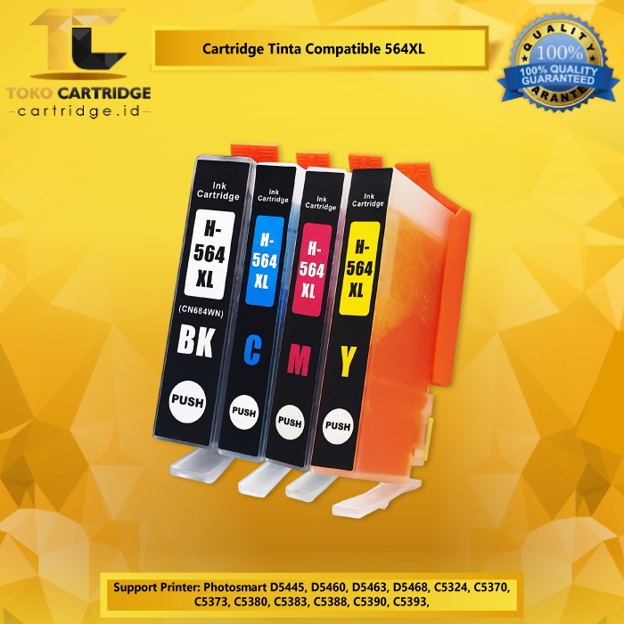 Cartridge Tinta Compatible 564XL 564 XL Cyan Magenta Yellow Black With Chip