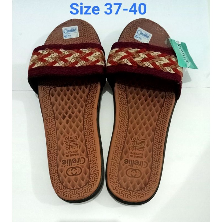 Sandal Turki Ori Cirellie 37-40 Sandal Wanita Slop Rajut