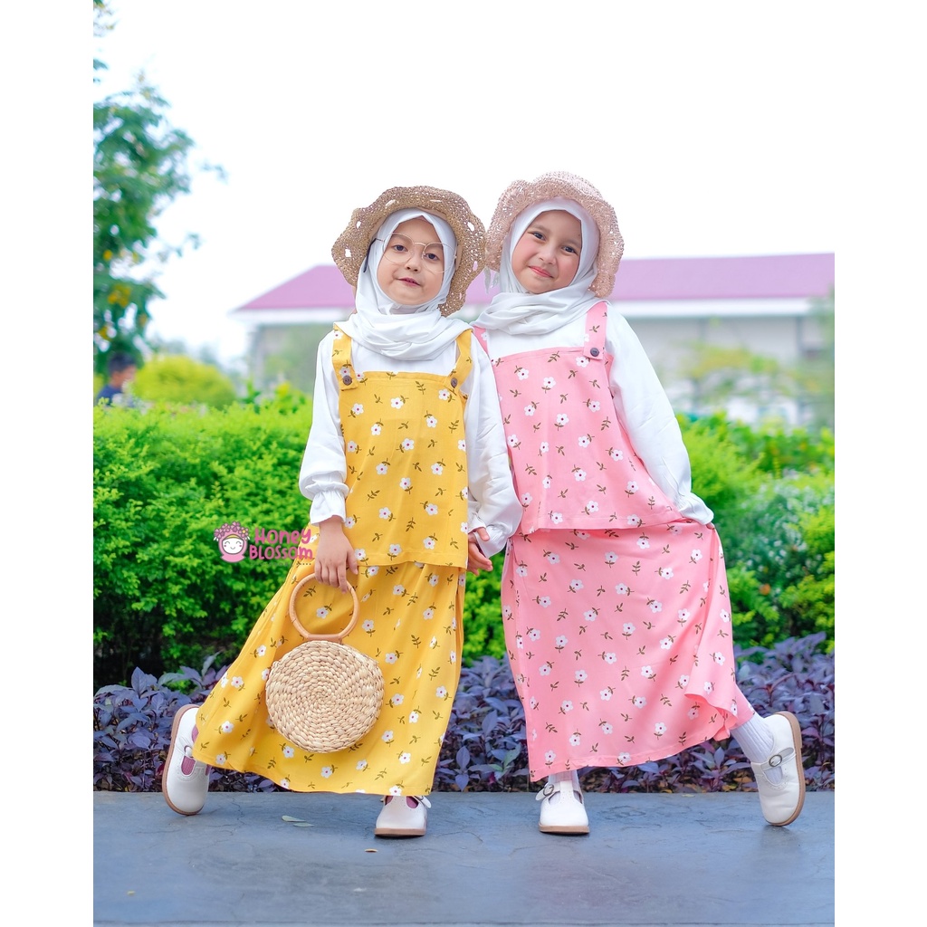 HoneyBlossom - set rok anak perempuan / setelan rok anak bunga alyssa 1-5 tahun