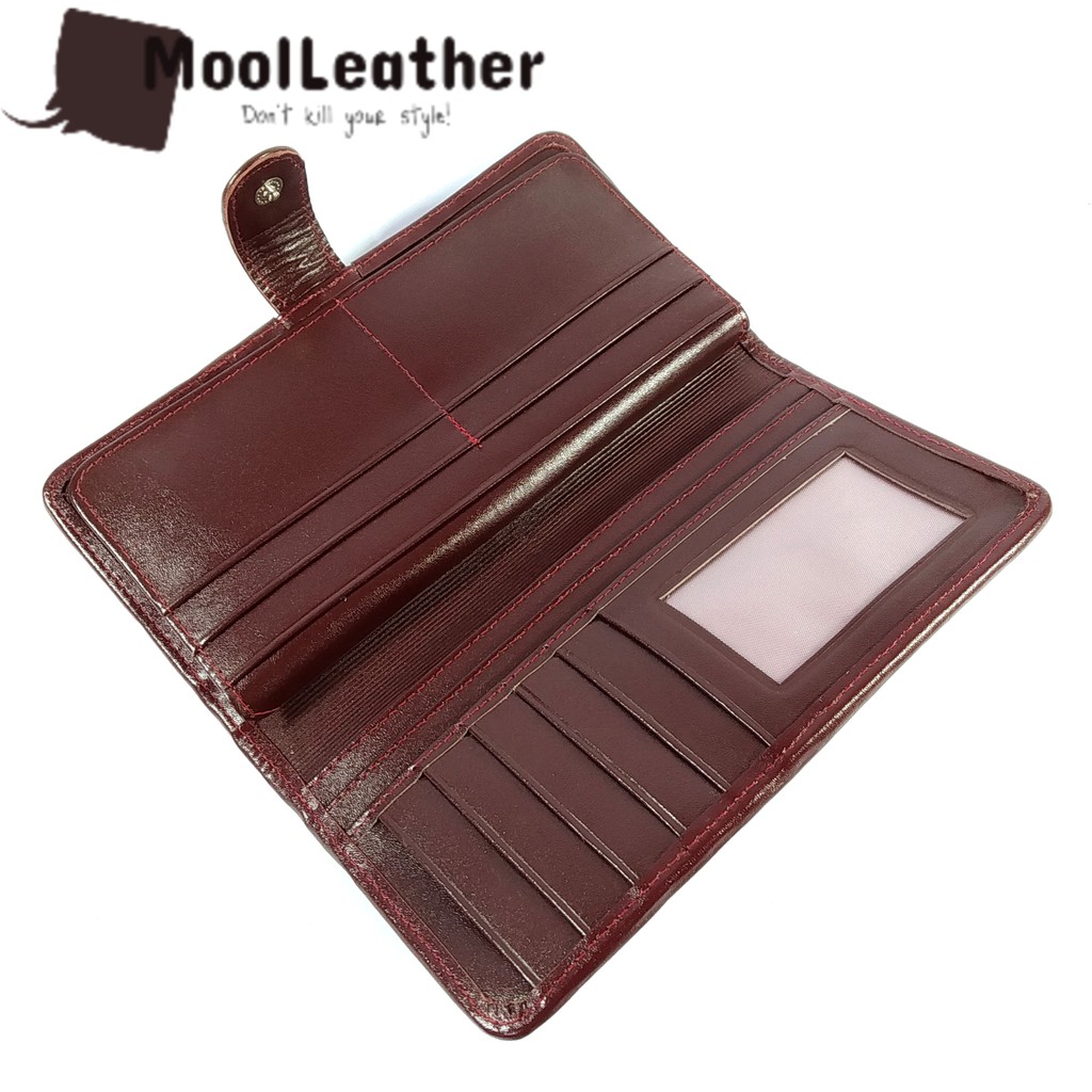 Mool Leather - Dompet kulit ikan pari asli motif batik kalimantan warna maroon