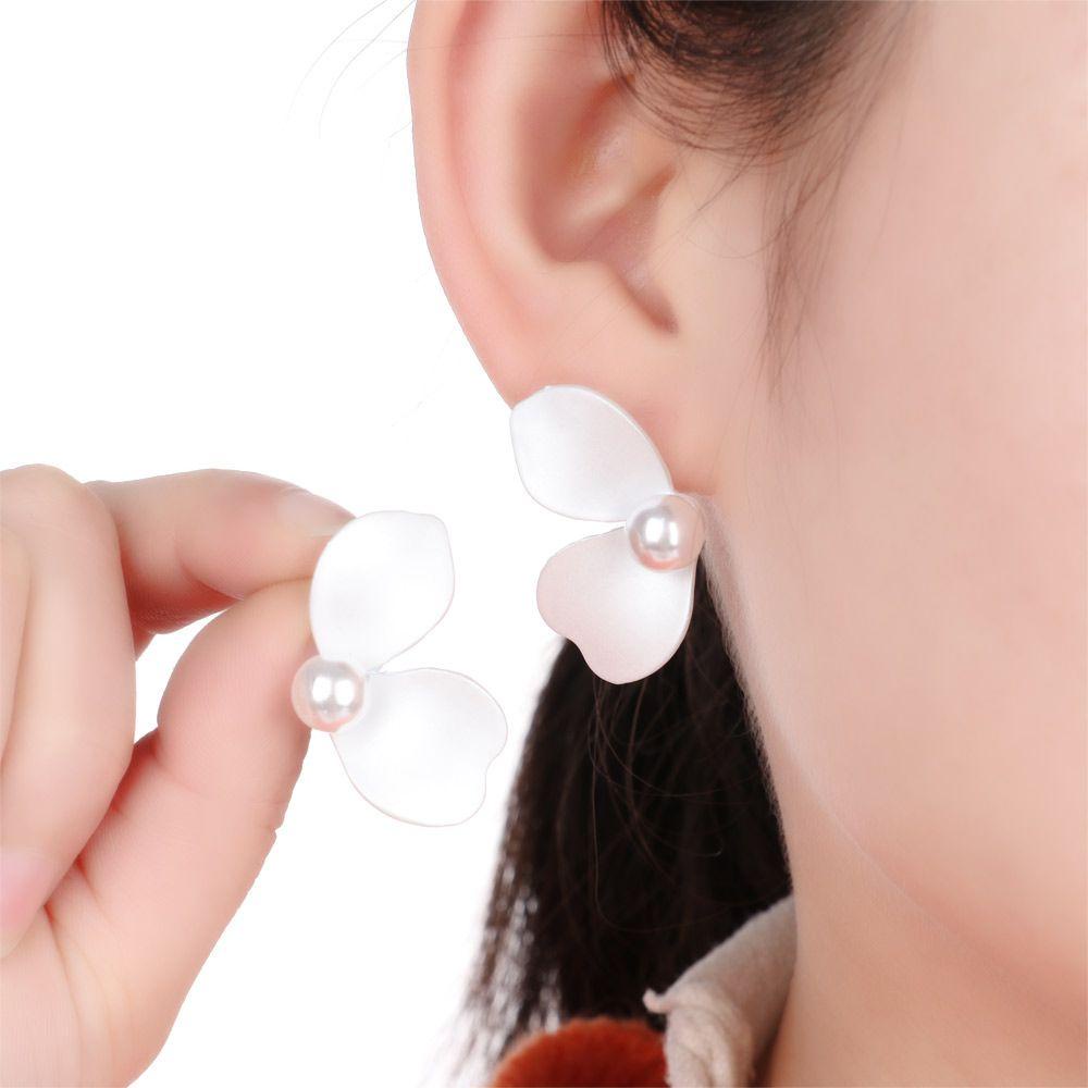 Anting Bunga Musim Semi Nanas Mode Hijau Putih Biru Segitiga Jantung Telinga Studs