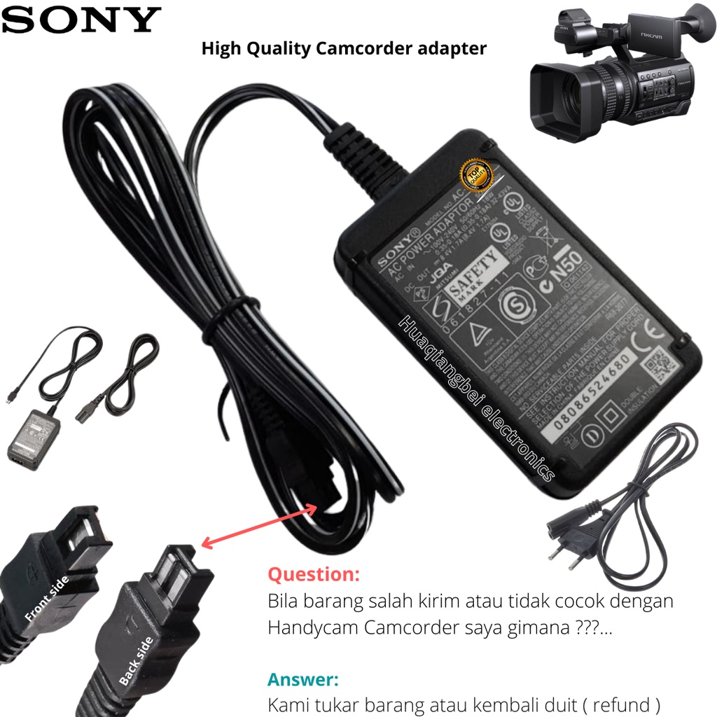 Adaptor Sony HXR-NX100 HXR-NX200 NXCAM Handycam Camcorder charger High Quality