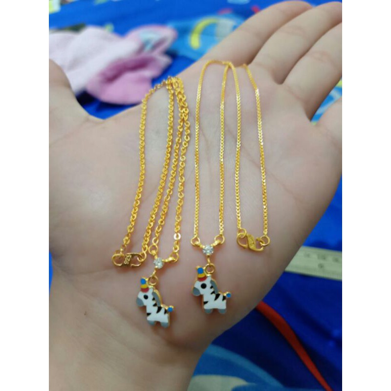 KALUNG KOYE ANAK KUDA PONI CAT PERAK ASLI 925 LAPIS EMAS 24K