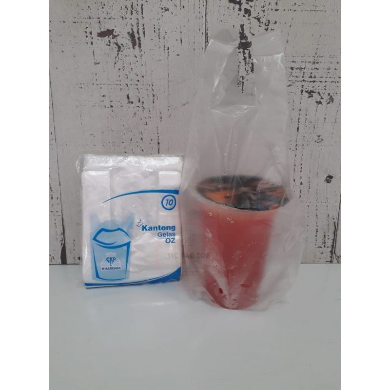 Kantong cup gelas (1 gelas), plastik cup (80 pcs), Plastik cup pop ice