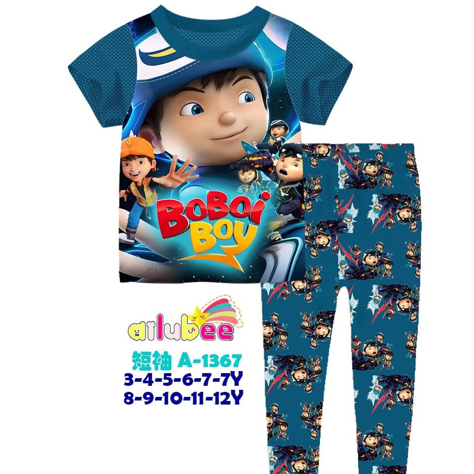 Baju Tidur Boboiboy Anak Laki Laki Ailubee ukuran 8-12tahun