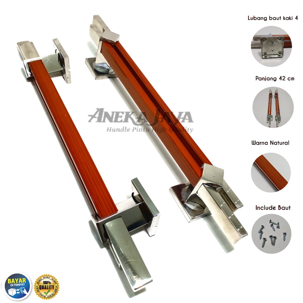 Handle Pintu rumah panjang 42 cm Tarikan Pintu Pegangan Pintu rumah minimalis coklat muda natural