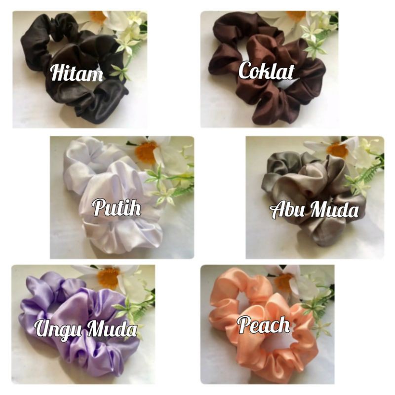 Scrunchie Ikat Rambut Satin ( Warna I )