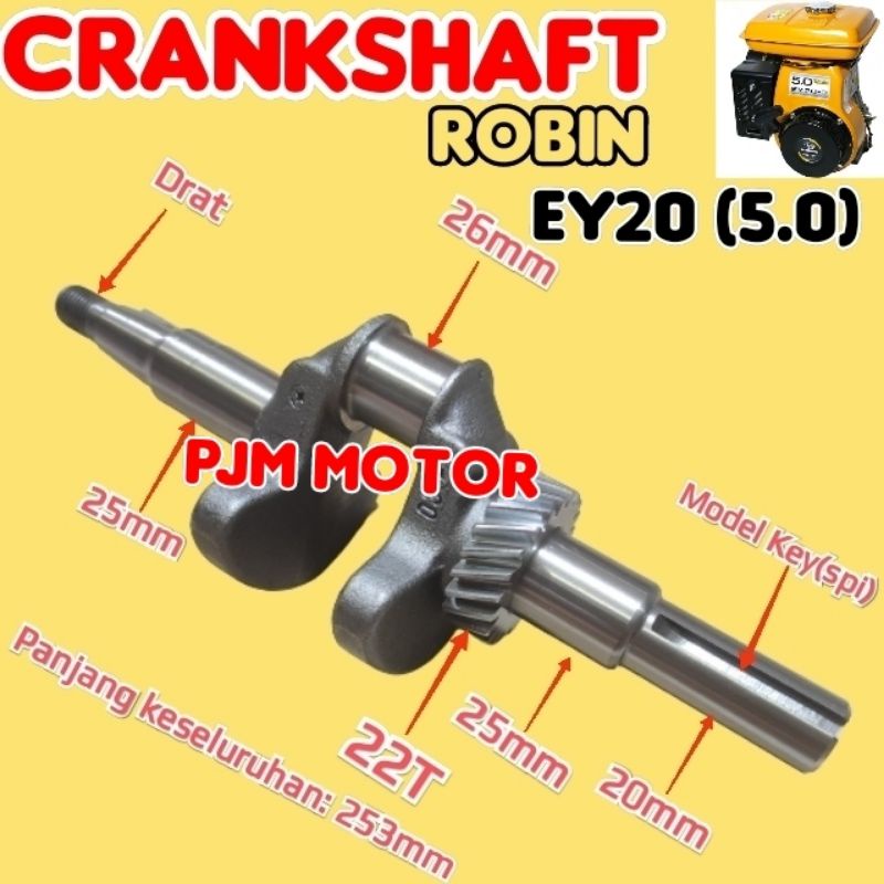 EY20 CRANK SHAFT KRUK AS KRO AS BANDUL MESIN PENGERAK ROBIN 5 HP EY 20