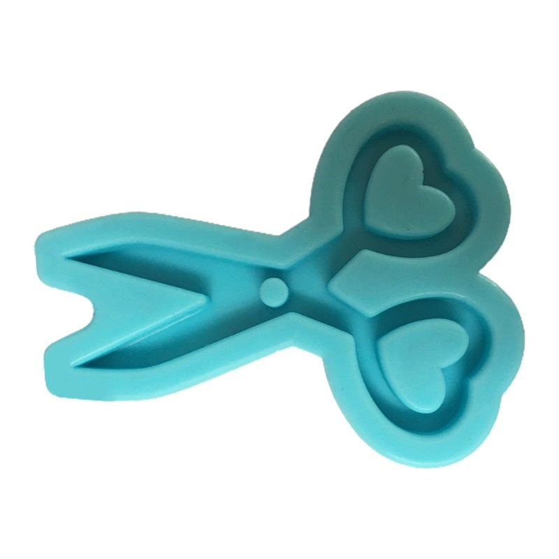 Glitter DIY Love Heart Mini Scissors Epoxy Resin Mold Keychain Pendant Silicone Mould