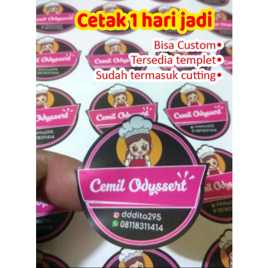 

STIKER LABEL PRODUK MAKANAN MINUMAN BAHAN CHROMO A3+CUTTING
