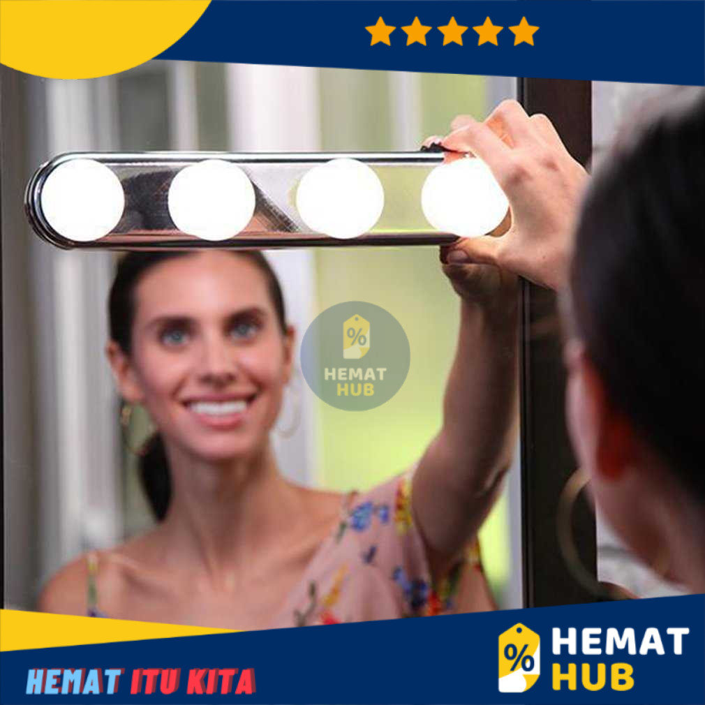 Lampu Rias Cermin Portable Bohlam Terang Make Up Kaca Mirror Studio Super Bright Light Selfie Vlog