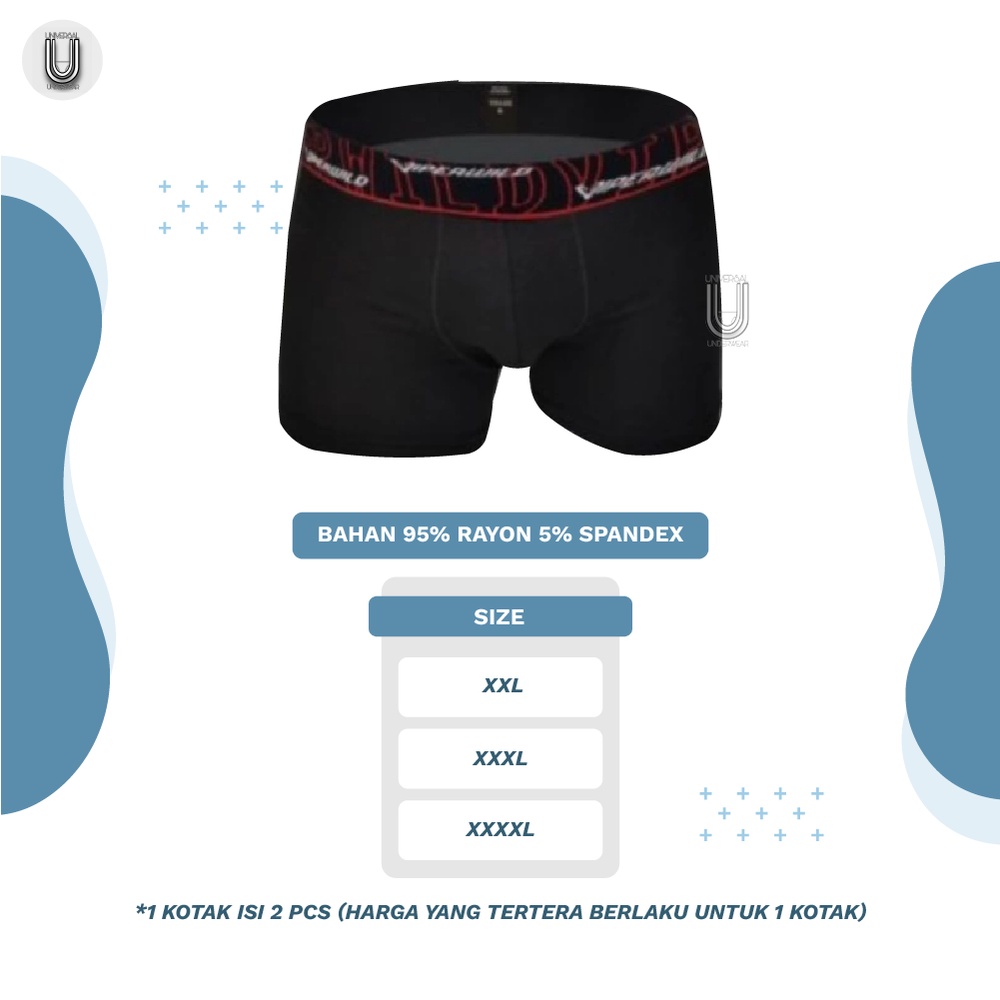 Boxer Cowok Celana Dalam Laki Laki Underwear Pria Dewasa Viper Big Size Vpbx-02 By Universal Underwear