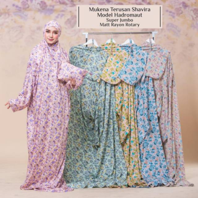 Mukenah terusan Shavira bahan Rayon super jumbo