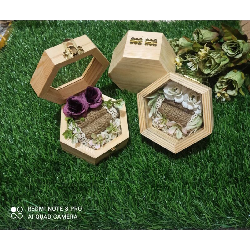 box cincin tunangan ring box rustic