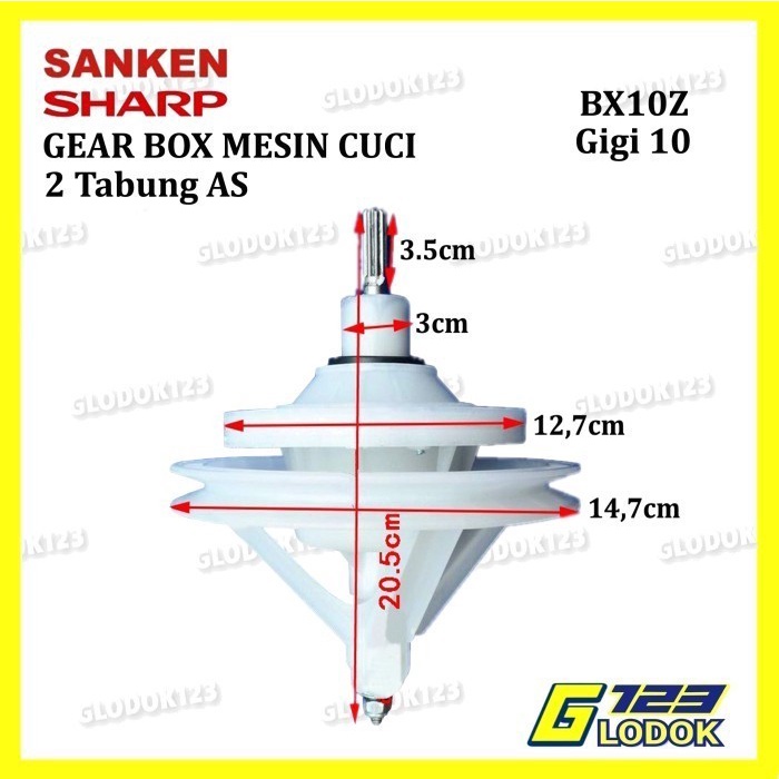 Gearbox Girbox Mesin Cuci 2 Tabung Universal SHARP Gear Box AS Gigi 10 11