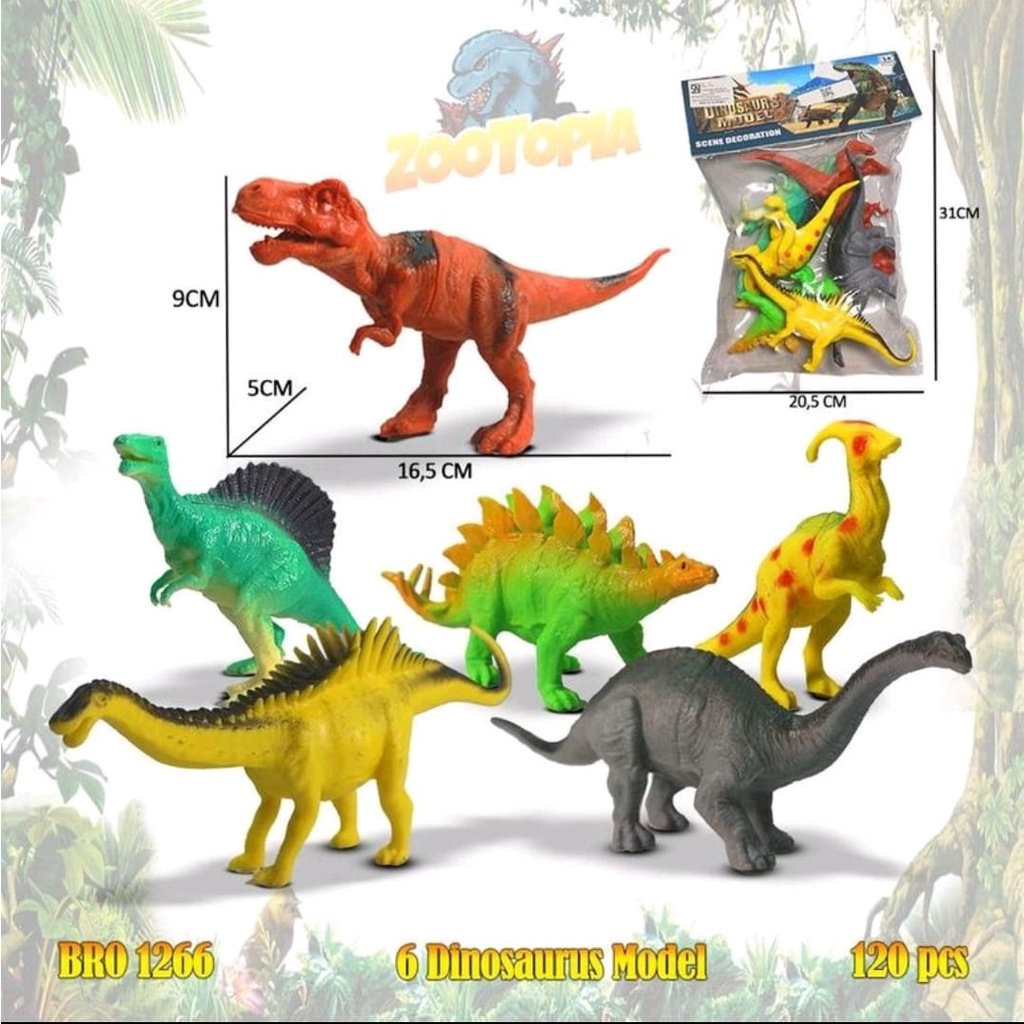 TERBARU MAINAN ANAK ROBOT HEWAN DINOSAURUS KARET BRO 1266