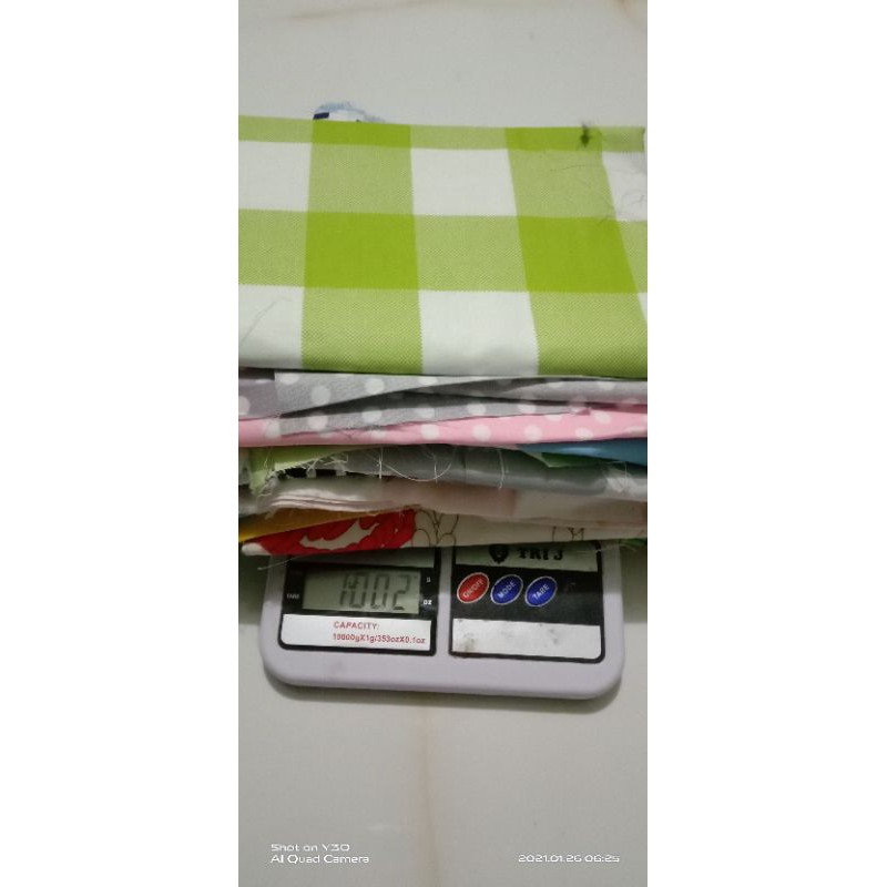 kain perca kiloan, kain perca katun kiloan 1kg