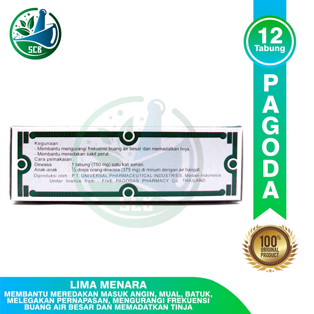 Puyer Lima Pagoda 750mg Isi 12 Tabung Obat Sakit Perut Mual Diare Masuk Angin Shopee Indonesia