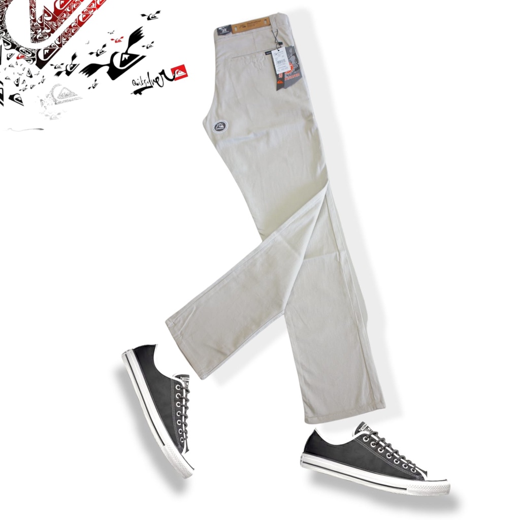 Celana Chino Pria Panjang Cream Quicksilver