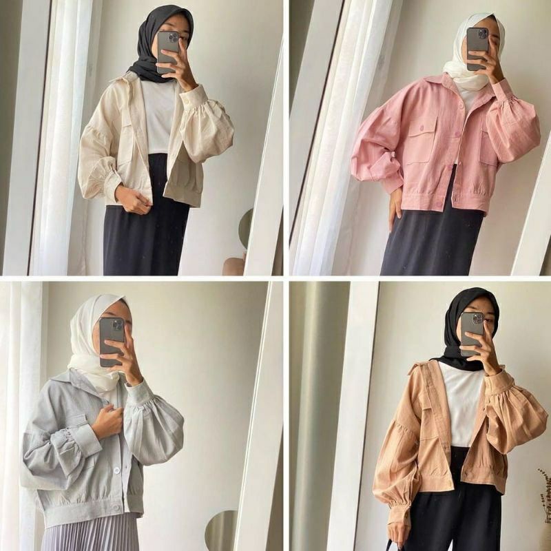 Claryn Outer Linen - Kemeja Linen - Atasan Wanita | Kardigan Saku - Pink Dope