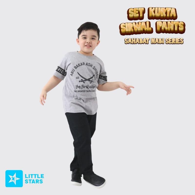 Afsheenastore Setelan Kurta Sirwal Pants By Little Stars (Usia 6 Sampai 8 Tahunh)
