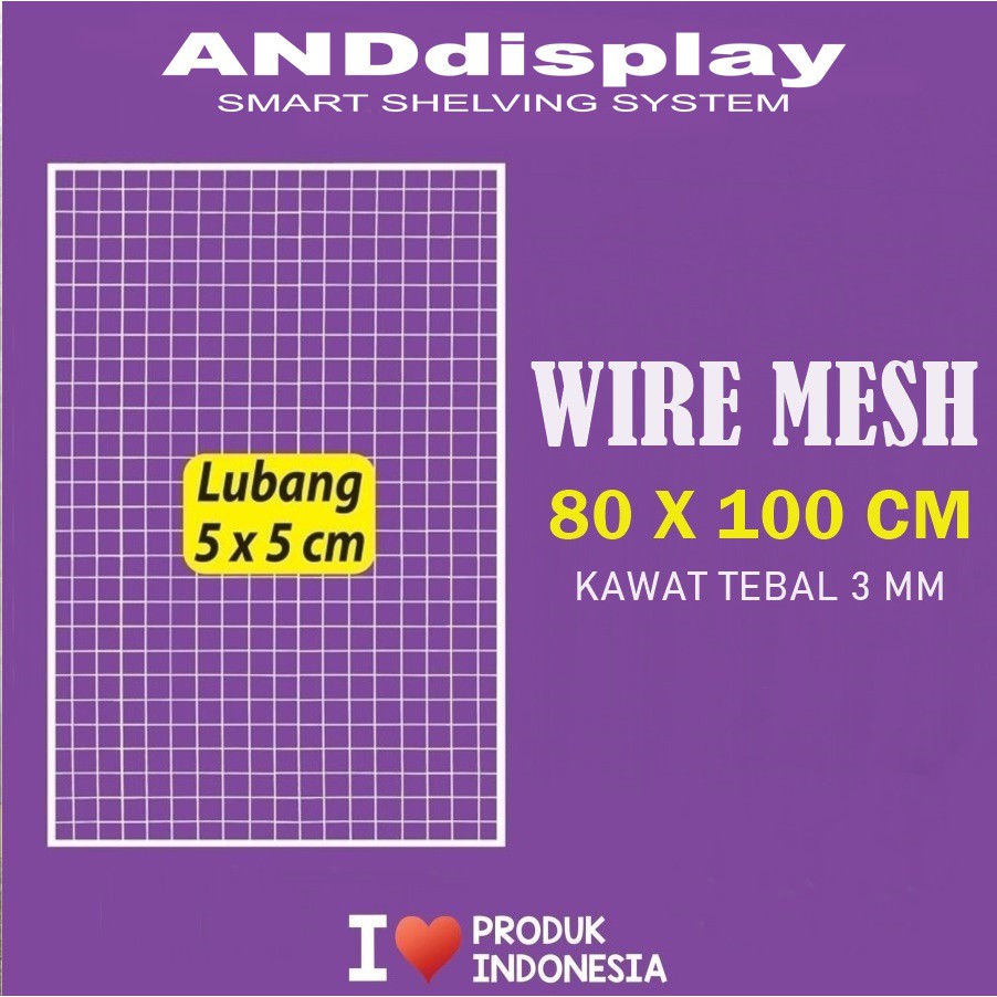 WIRE GRID MESH 80 X 100 CM - KAWAT JARING KOTAK - RAM DINDING BINGKAI