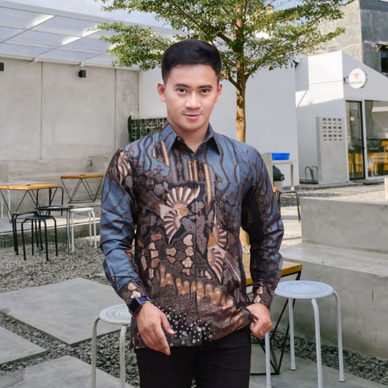 Batik couple ayah dan anak/KEMEJA BATIK COUPLE MOTIF MANUK TARUNG