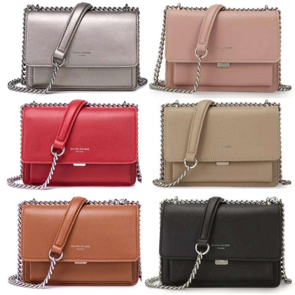 [NEW STOCK] Tas David Jones Paris Selempang Rantai Wanita Tas Kulit Tas Bahu Tas Import