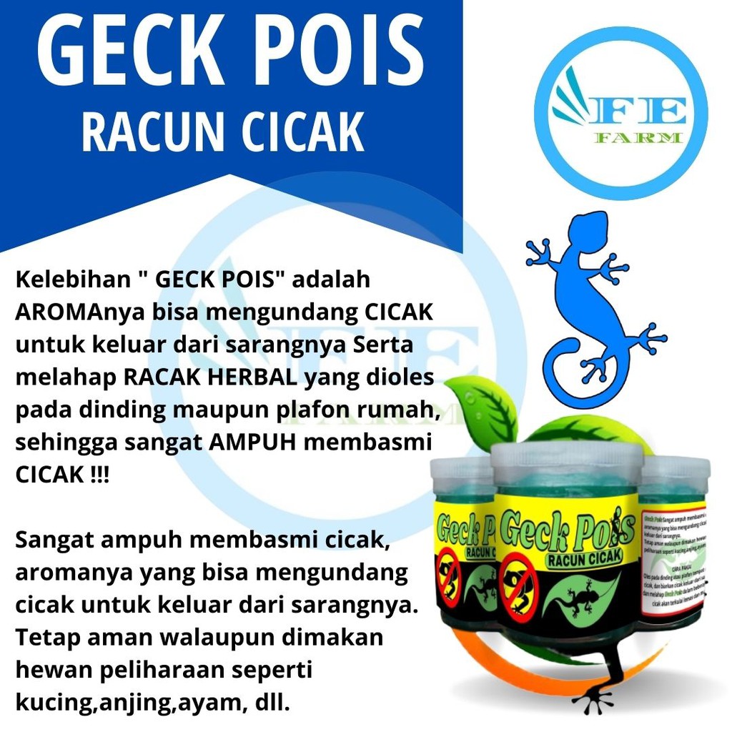 Racun Cicak Herbal Ampuh Membunuh Cicak FEFARM