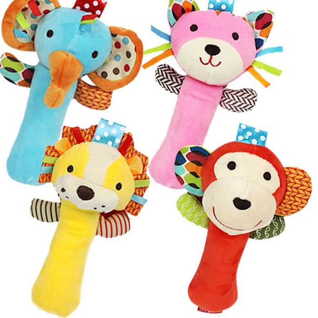 Terbaru ➼ Rattle Stick SKK Baby Squeeze Me Mainan Kerincingan Bayi Boneka Hewan - Sheep KIRIM HARI I
