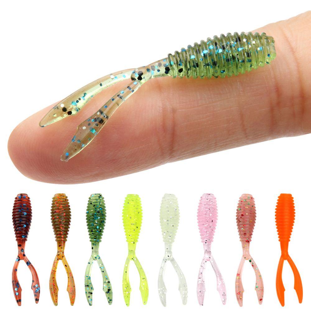 Nanas 10pcs 36mm 0.3g Soft Fishing Lure Untuk Ocean Sea Twin Tail Wobbler Fishing Tackle