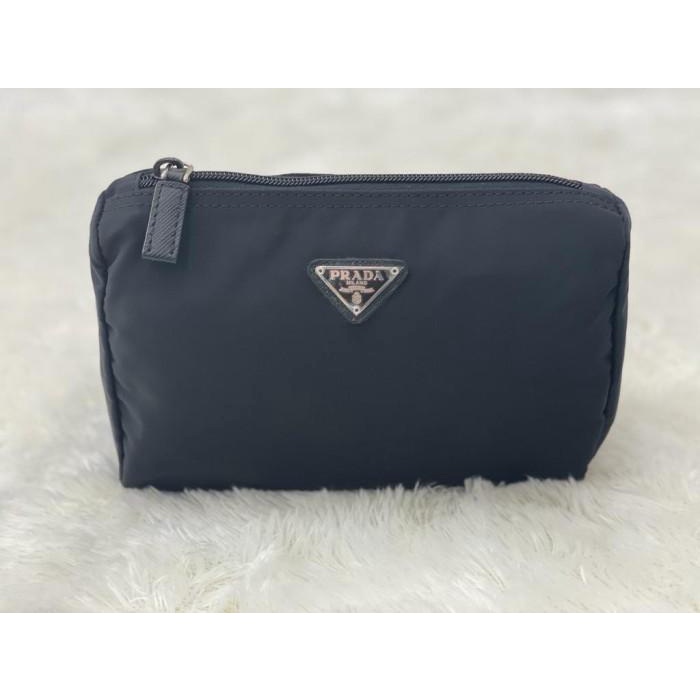 Bag Kos | Prada Nylon Cosmetic Pouch Black Ready Stock Termurah