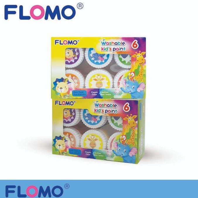 

Promo Awal tahun Flomo Washable Kids Paint Reguler + Wax Crayon 8 Colors+Kertas Gambar Promo Awal