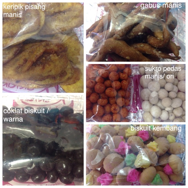 

Snack Keriuk Gokil Keripik Pisang Manis / Gabus Manis / Coklat Biskuit/Kacang Sukro/Biskuit Kembang