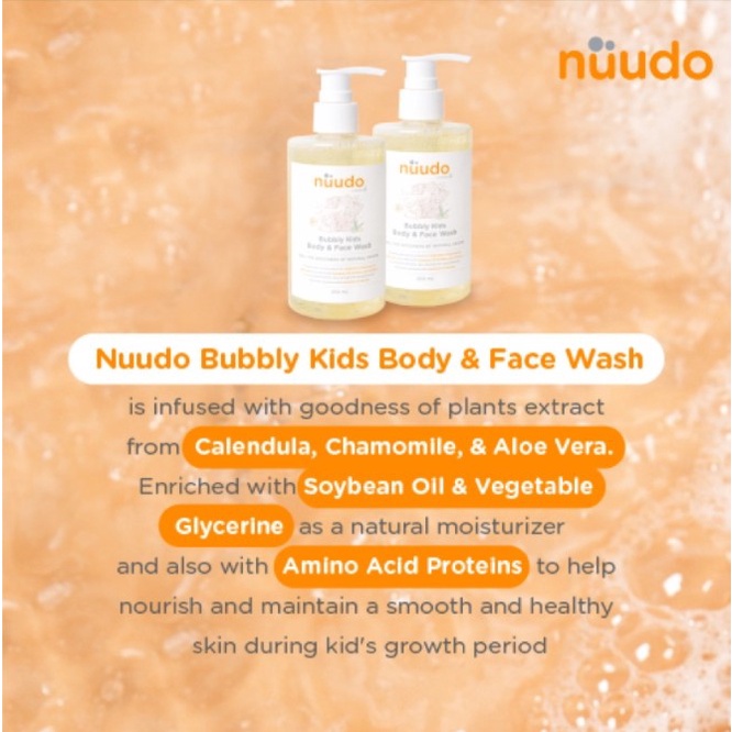 Nuudo by Pureco Bubbly Kids Body &amp; Face Wash 250 ml
