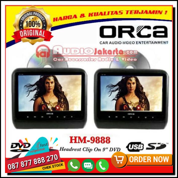 Jual Headrest Clip On Dvd 9 Inch Plus Games OrcaHm9888/Orca Hm 9888