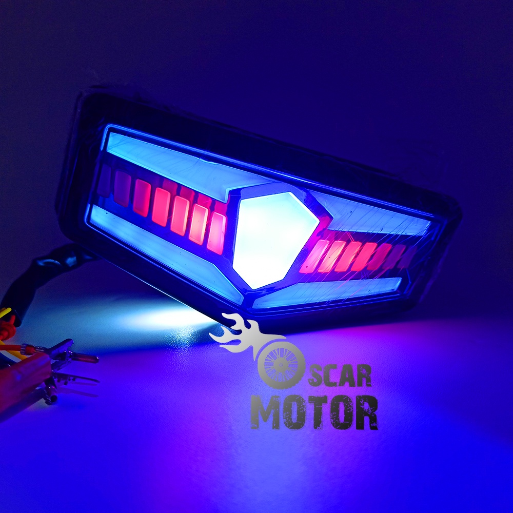 LAMPU STOP RX KING NEW 2018 LED RUNNING SEN BUNTUT NEW MULTICOLOR NEWS motor