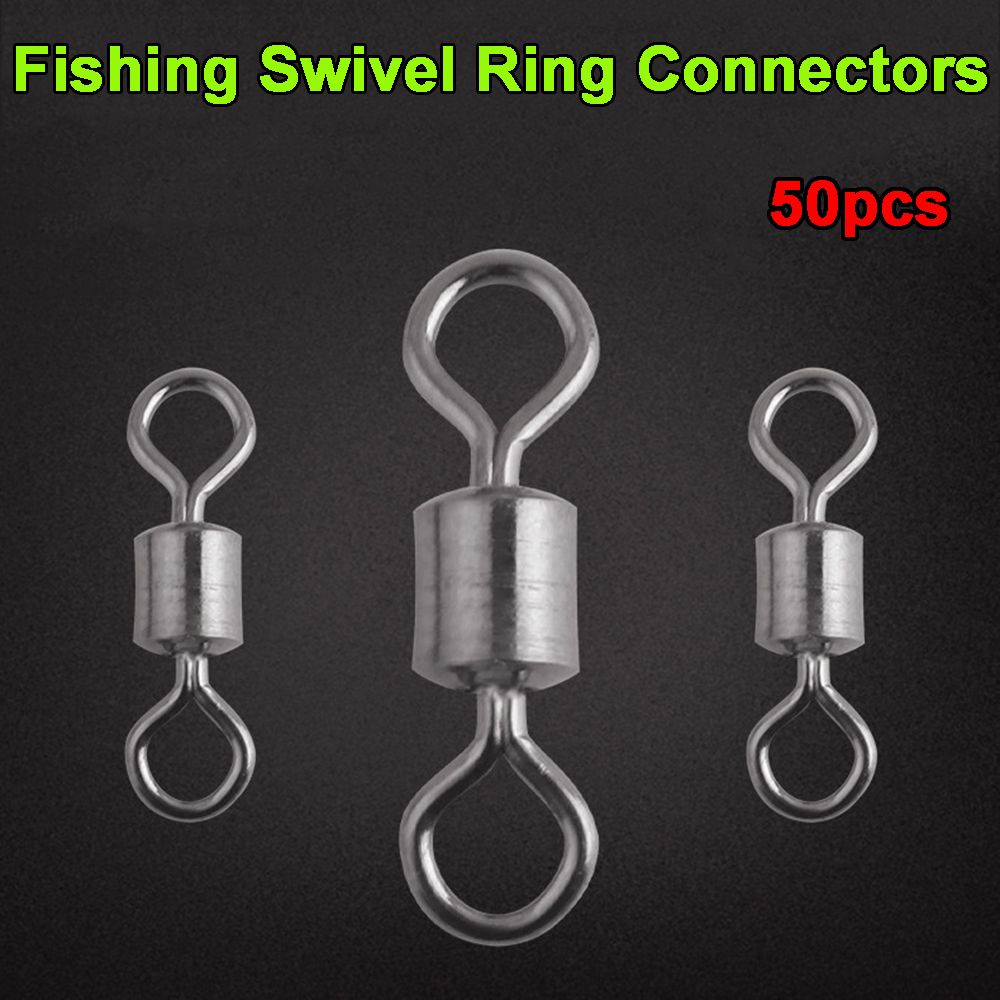 REBUY High Strength Connector Stainless Steel Ball Bearing Swivel Solid Ring Accessories 50pcs Rolling Heavy Duty Durable Barrel Fishing Tool