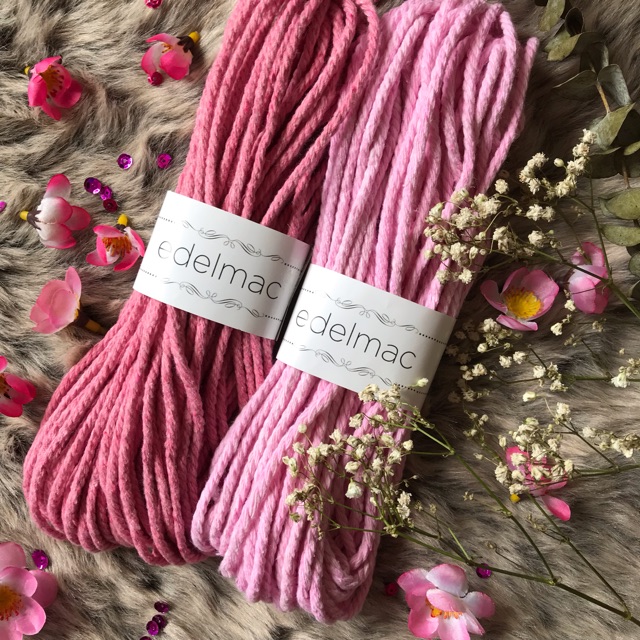 Ecer 20m Tali Katun Macrame Pink 4mm twits